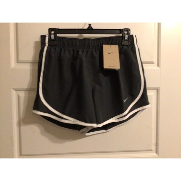 NEW Nike Running Shorts Womens Dri FIT Tempo Brief Lined‎ Black White S - Picture 1 of 2